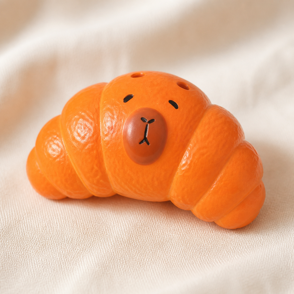 Capybara Croissant Slow-Rising PU Squishy Toy – 12.8 cm