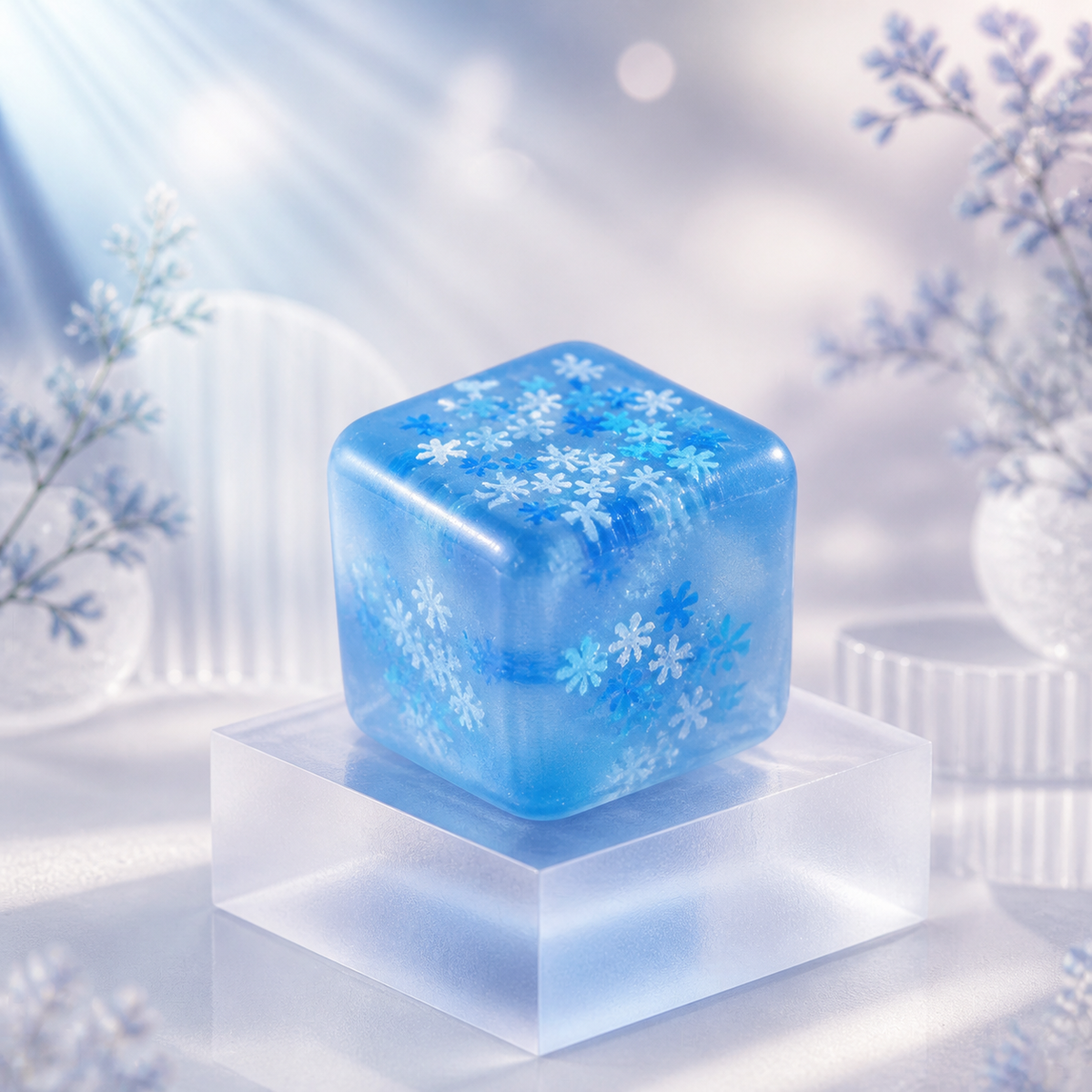 Snowflake Ice Cube Sensory Squishy Toy – 5 cm