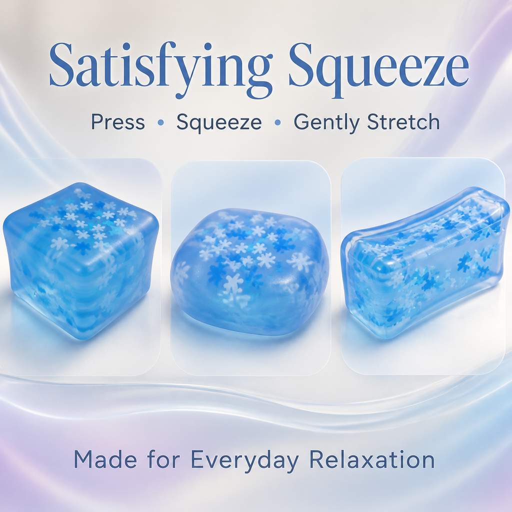 Snowflake Ice Cube Sensory Squishy Toy – 5 cm