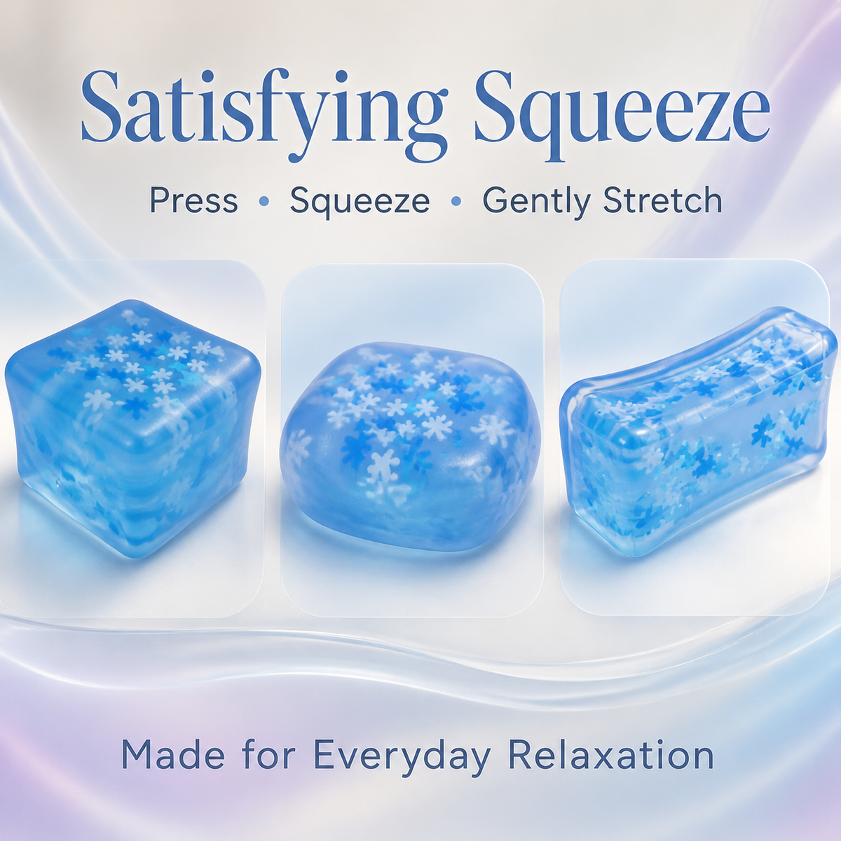 Snowflake Ice Cube Sensory Squishy Toy – 5 cm