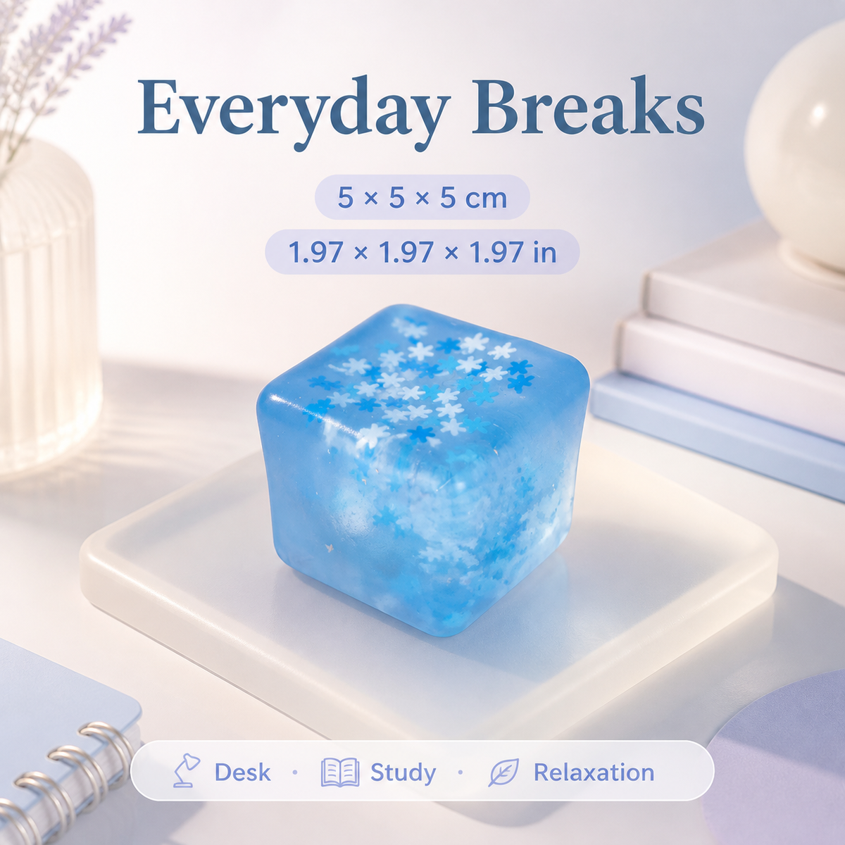 Snowflake Ice Cube Sensory Squishy Toy – 5 cm